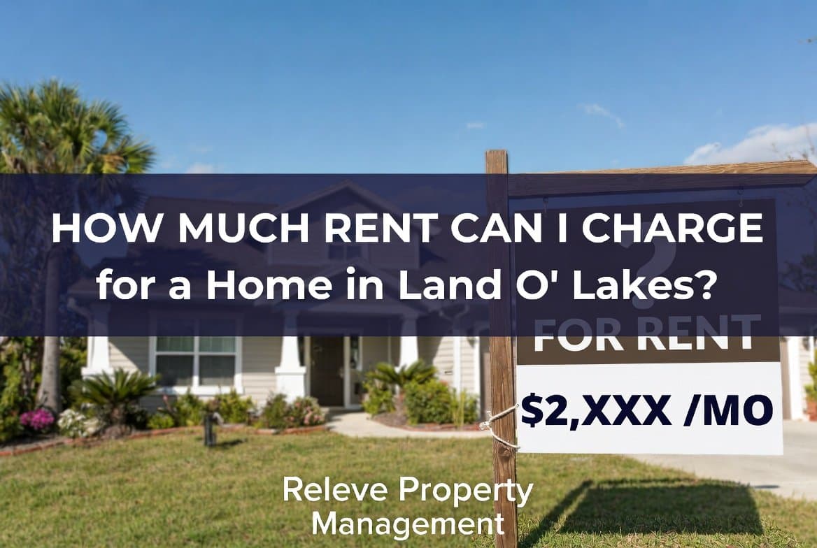 How Much Rent Can I Charge for a Home in Land O' Lakes? – Modern Florida rental home with For Rent yard sign showing pricing