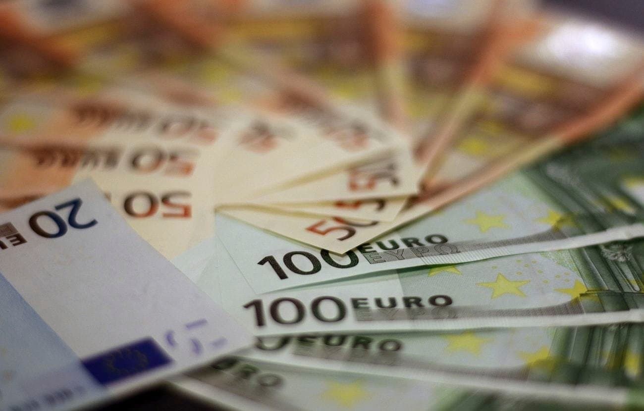 Closeup on pile of euro foreign buyers